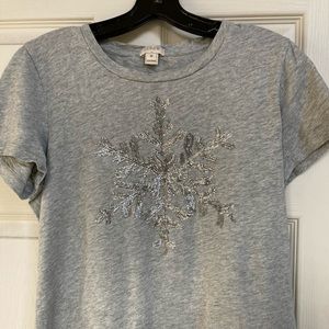 J Crew snowflake t-shirt